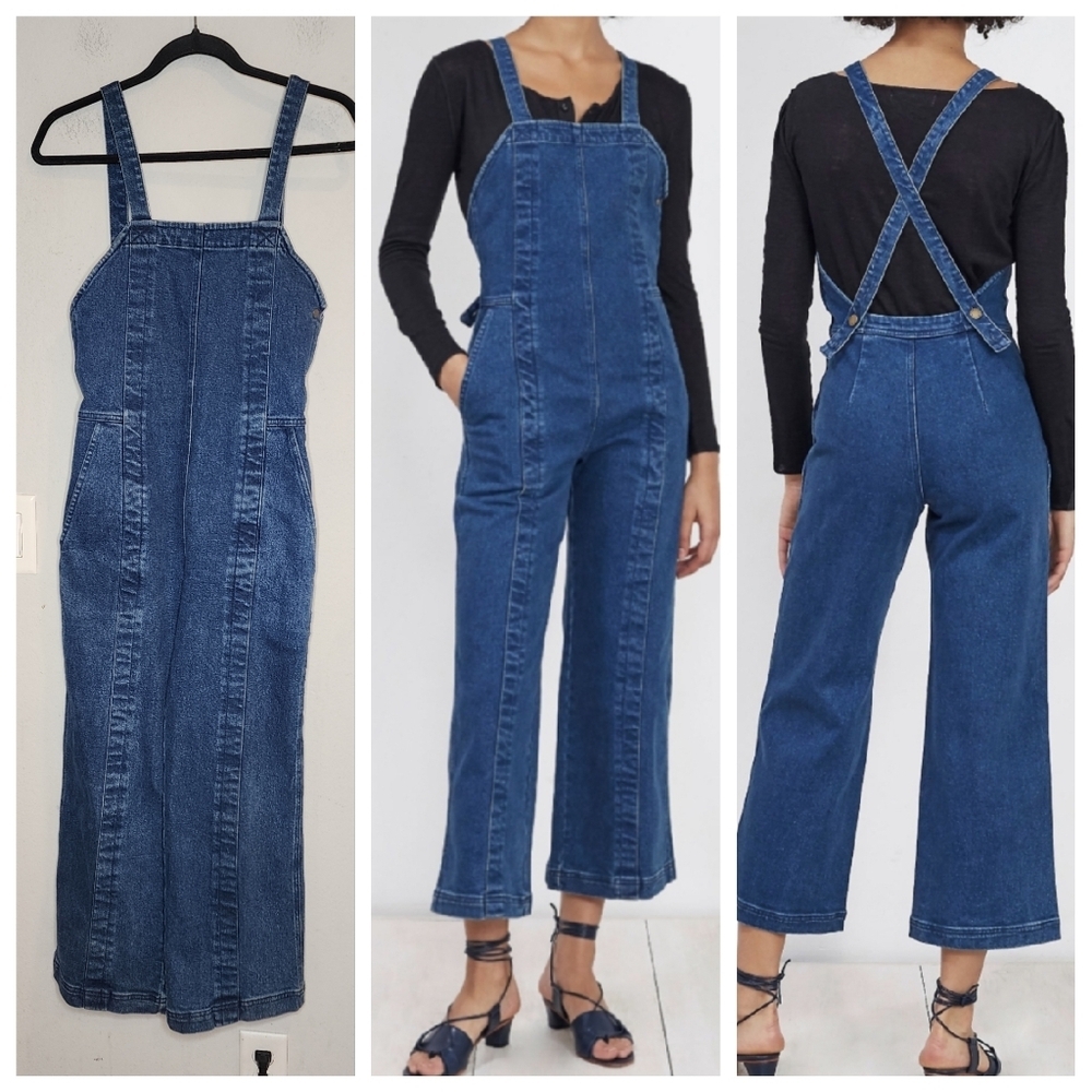 Apiece Apart Carmen Denim Overall Medium Wash Women's Size 2